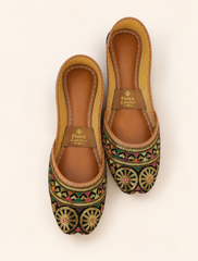Flora Heritage Black Embroidered Khussa