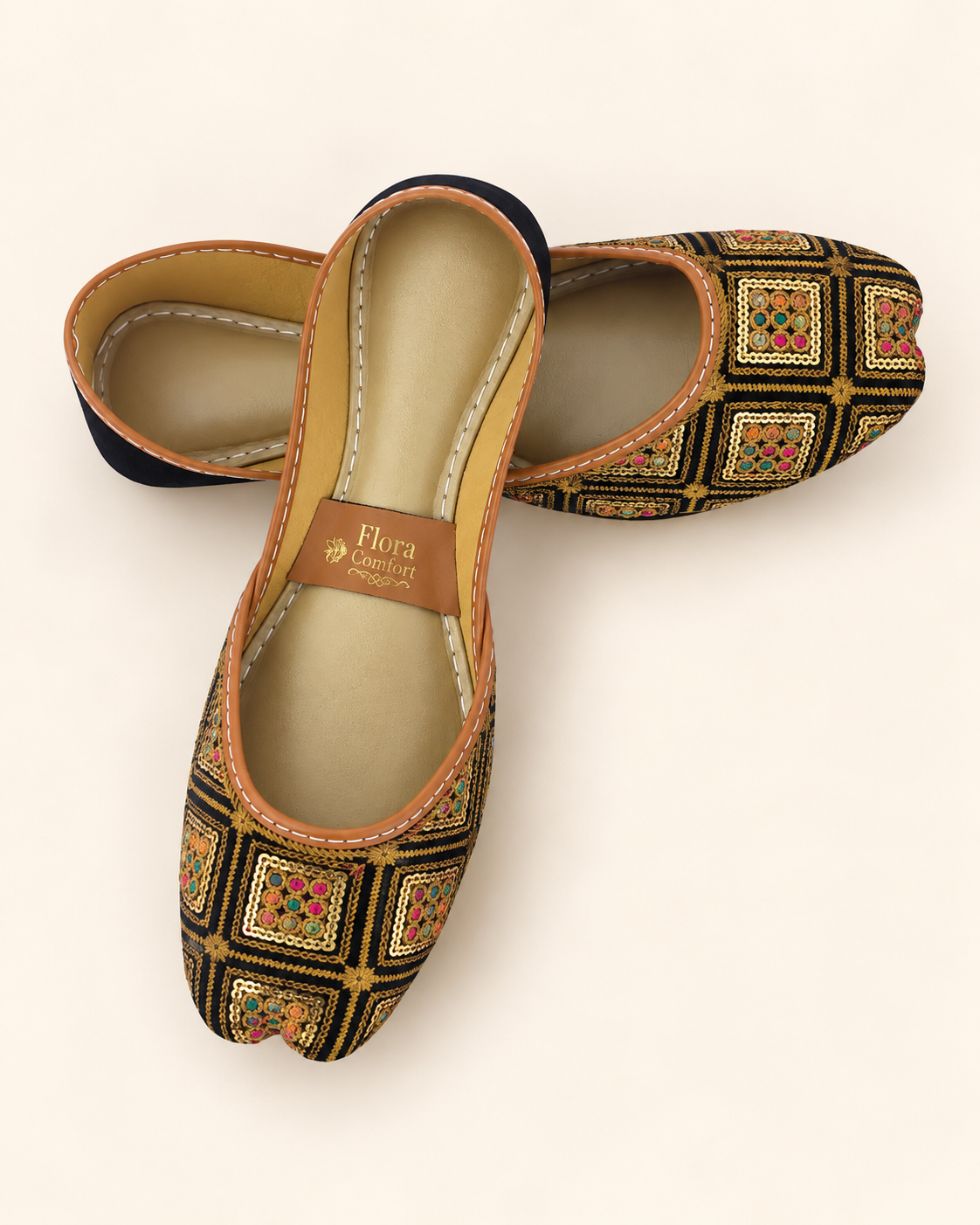 Flora Heritage Mosaic Embroidered Khussa
