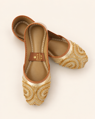 Golden Handcrafted Embellished Khussa