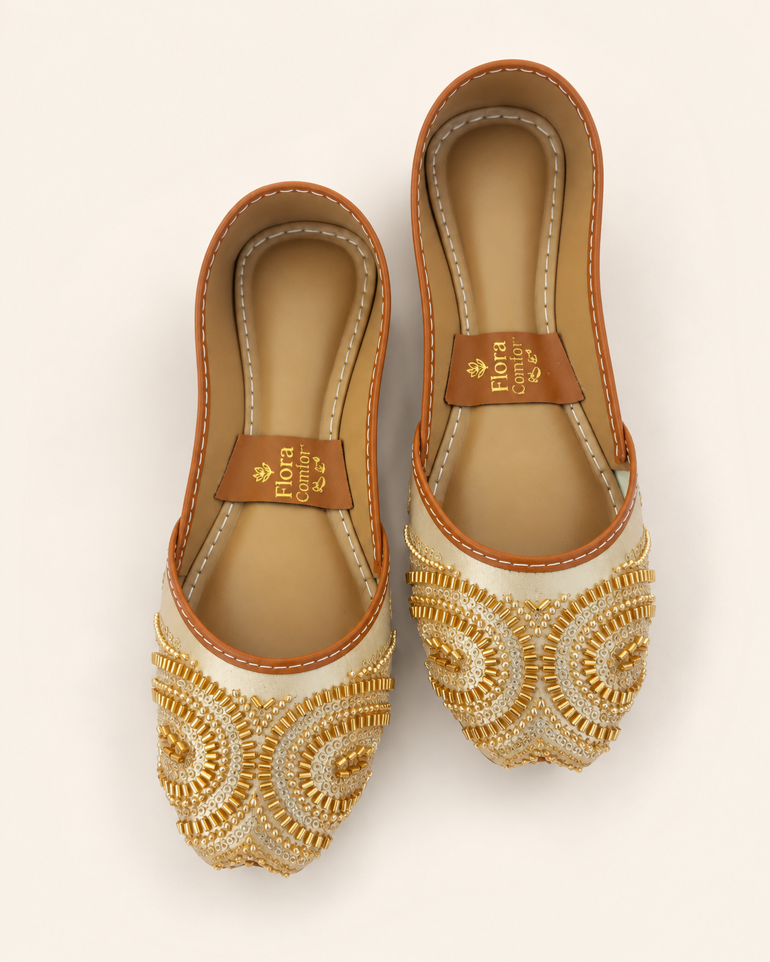 Golden Handcrafted Embellished Khussa