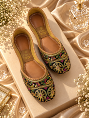 Flora Heritage Black Embroidered Khussa
