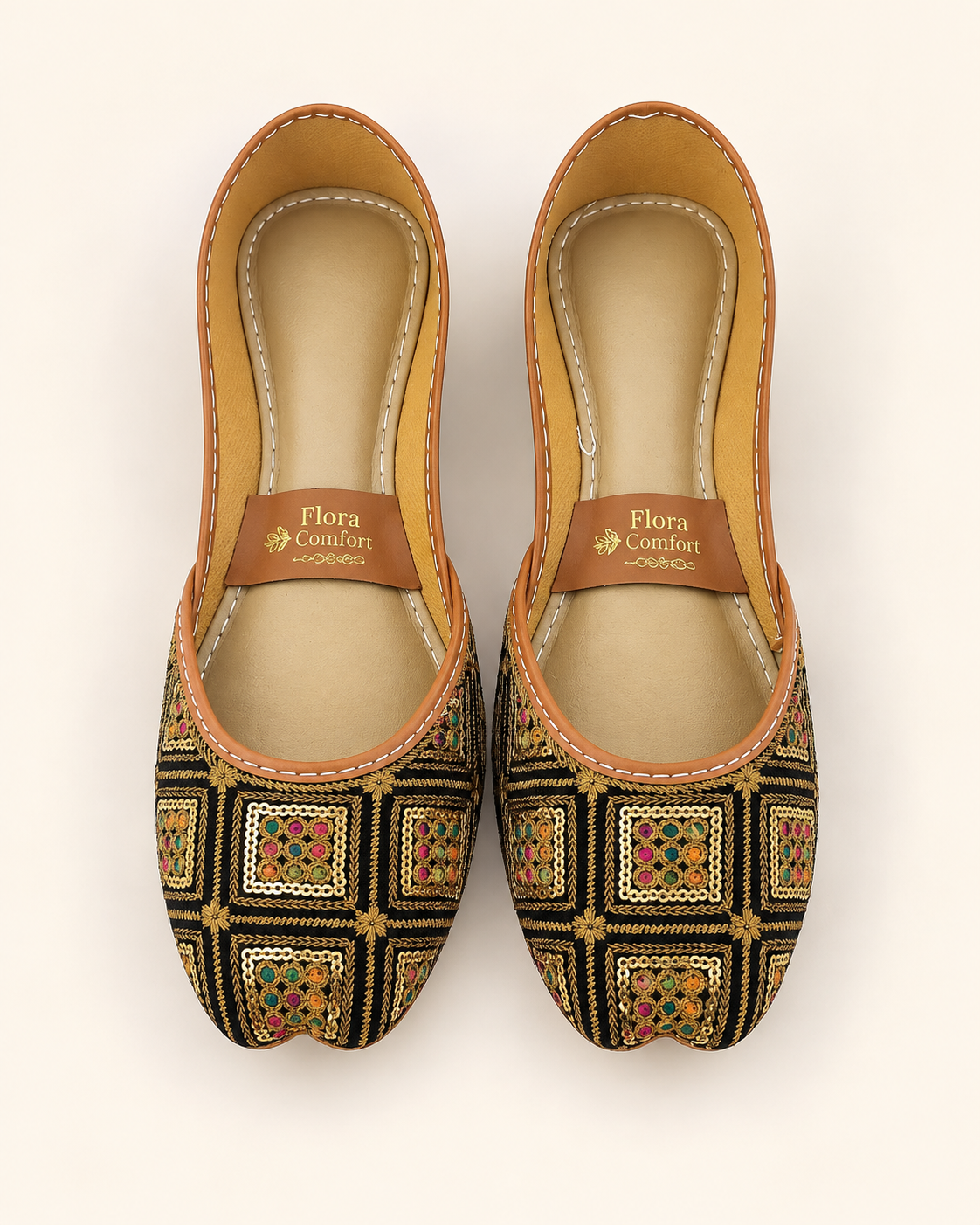 Flora Heritage Mosaic Embroidered Khussa